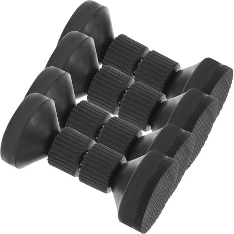 Lot de 4 Butées Murales Réglables en Plastique Noir 7,7-9cm, Anti-Bruit et Anti-basculement pour Cadre de Lit, Table et Bibliothèque (1/5)