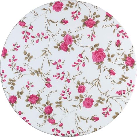Nappe Ronde élastique, Ø 70-86 cm, Motif de Roses, Nappe de Jardin Lavable avec élastiques, résistante aux intempéries et aux UV, pour Le Jardin, Le Balcon et Le Camping, en Plastique (1/5)