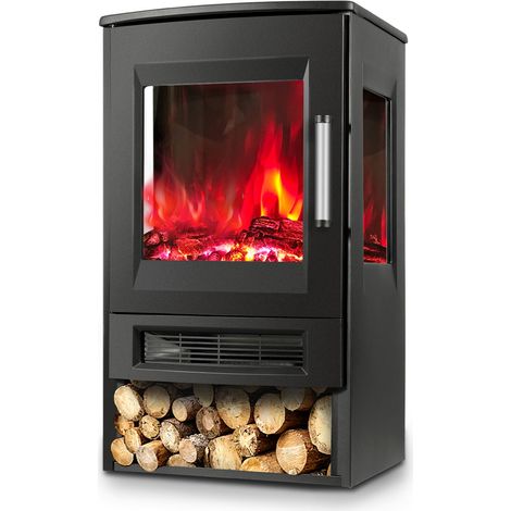 TolleTour Chimenea eléctrica independiente 900/1800 W con WiFi, pantalla LCD y mando a distancia (1/5)