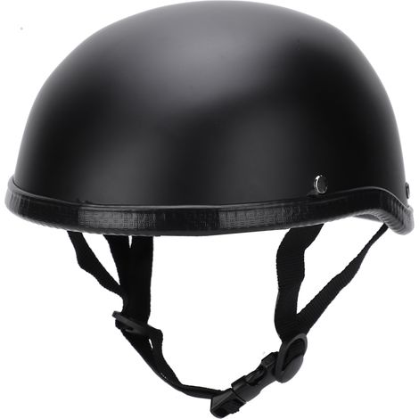 Casque moto demi-visière profil bas calotte crâne noir mat (XL) (1/5)