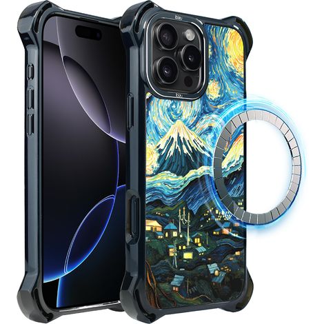 Custodia ibizu DropGuard Ultra per iPhone 16 Pro con MagSafe, Van Gogh, Notte stellata (1/5)