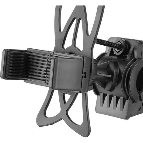 Support pour téléphone et appareil photo sur vélo et moto noir universel 360° ABS-alloy-silicone [Support téléphone vélo] [Blanc] [Rotation 360°] [50-100mm] [14-38mm] 83g (1/5)