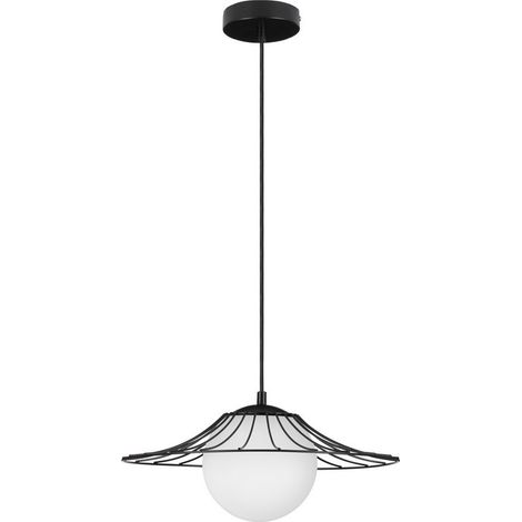 Merano Lachine Plafonnier Wire Frame en Métal Noir Mat LED E27