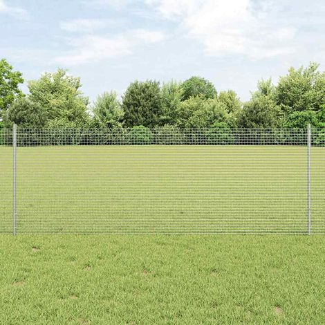 Zaun mit Pfosten Silber 0,8 x 10 m Stahl