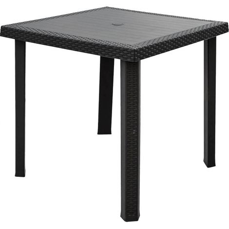 TAVOLO RATTAN FIGARO 80X80XH72CM ANTRACITE