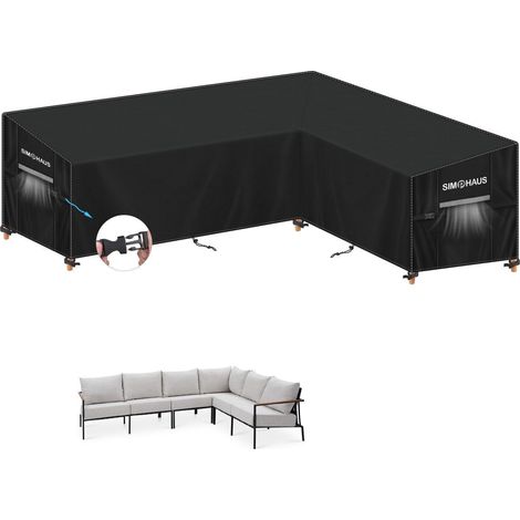 L-Form Lounge Abdeckung wasserdicht 240x180cm 420D Oxford UV-beständig für Gartenmöbel (1/5)