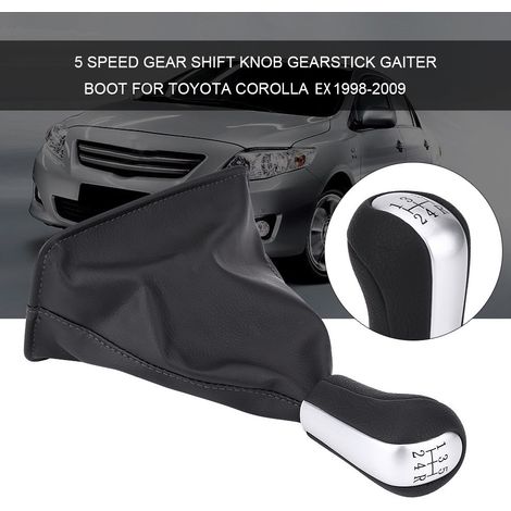 Pomello del cambio a 5 marce con manicotto per Toyota Corolla 1998-2009, materiale in PU e plastica (1/5)