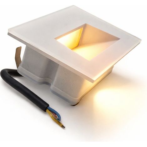Faretto segnapasso LED bianco da esterno IP65 5W con vetro, luce CCT 3000K 4000K 6500K, incasso 503 per scale e giardino