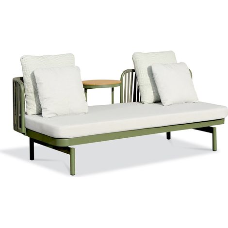 BARLIA - 3-Sitzer-Gartensofa aus Aluminium - Olivgrün - REMARQUABLE