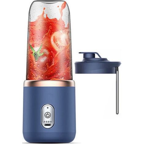 Le mini mixeur portable est rechargeable via USB, a une capacité de 300 ml et est idéal pour préparer des smoothies et autres boissons. (1/3)