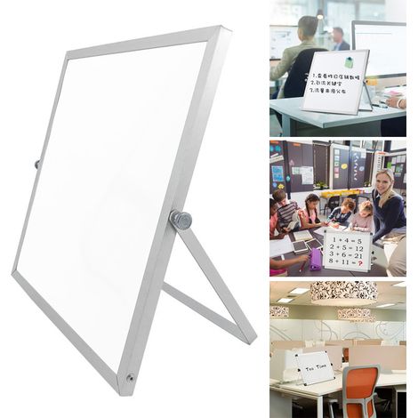 Tableau blanc magnétique portable de bureau 25x25cm pour dessin et écriture des enfants (1/5)