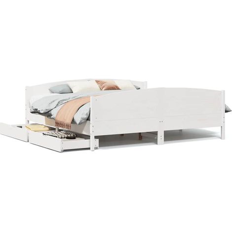 Maison Exclusive - Letto senza Materasso Bianco 160x200 cm Legno Massello di Pino