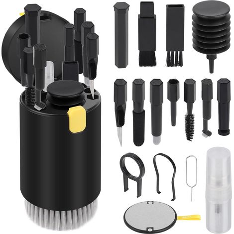 20-in-1 PC-Reinigungsset, tragbares Reinigungsset für Computertastatur, Kopfhörer (inkl. Linsenbürste), iPhone, AirPods, Kamera, Smartphone, Weiß