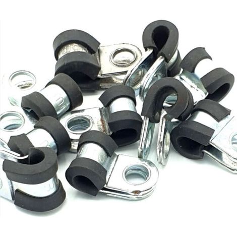 10pcs x 8mm câble p-clips revêtus de caoutchouc tuyau en acier p colliers (1/3)
