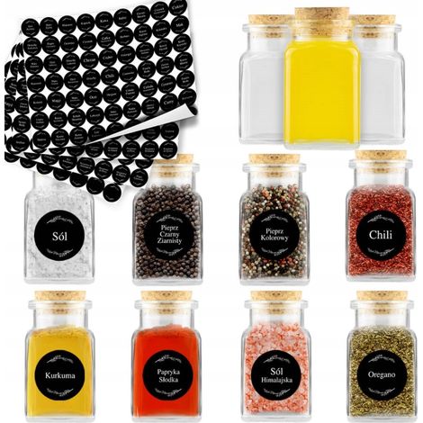 20 barattoli per spezie da 150 ml + 252 adesivi (1/5)