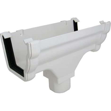 FloPlast Niagara Running Outlet - White High-Capacity Rainwater