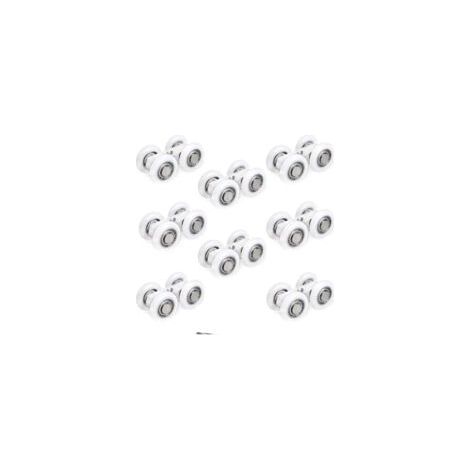 6,5 x 1,9 cm Schiebetürrollen – 8er-Set, Gummiräder für Dusch- und Schiebetüren - Crezuo (1/4)