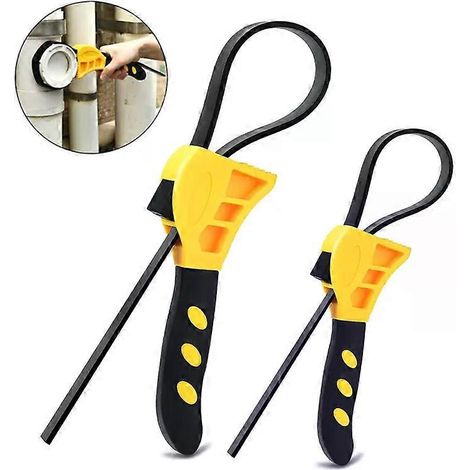 Clé à courroie multifonctionnelle, clé à sangle en caoutchouc réglable, clé pour filtre à huile, ouvre-bocal, clé à pipe, outil de démontage de cartouche -- JXLGV (1/5)