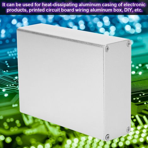 Boîtier électronique en aluminium argenté mat pour projet DIY, boîtier de jonction PCB intégré, 29x74x100mm (1/5)