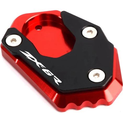 (rouge) Compatible avec les modèles KAWASAKI ZX6R ZX-6R 2009 à 2020 : béquille latérale, extension et plaque de support maxpower (1/4)