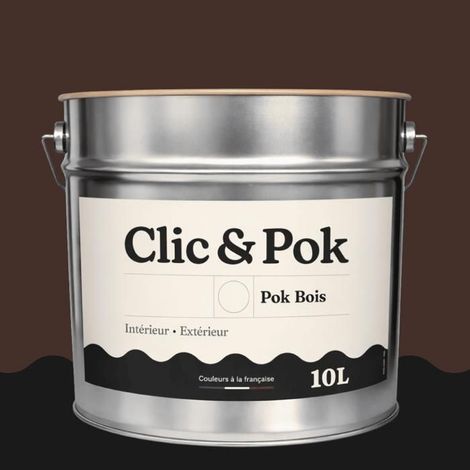 Peinture Bois Extérieur – POK BOIS - 10L - RAL 8017 - Brun chocolat- Résistante aux intempéries - Ne s'écaille pas