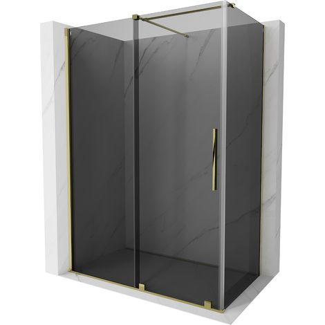 Mexen Velar cabina de ducha corredera 160 x 85 cm, grafito, dorado - 871-160-085-41-50 (1/5)