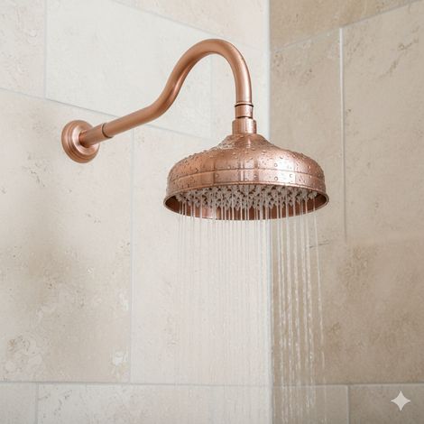 PaulGurkes Nostalgie Kopfbrause Retro Rote Bronze Kupfer Regendusche Brausekopf (1/5)