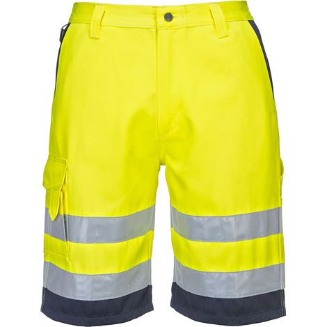 Bermuda HiVis Poly-coton  couleur : Jaune/Marine taille XL - PORTWEST