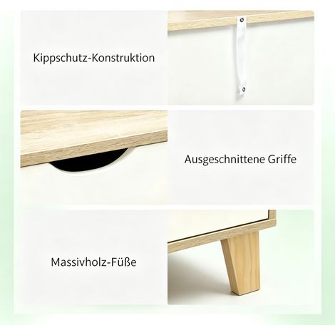 Commode de rangement pratique, armoire à tiroirs polyvalente, buffet bas multifonction (lot d'1 pièce uniquement) (1/5)