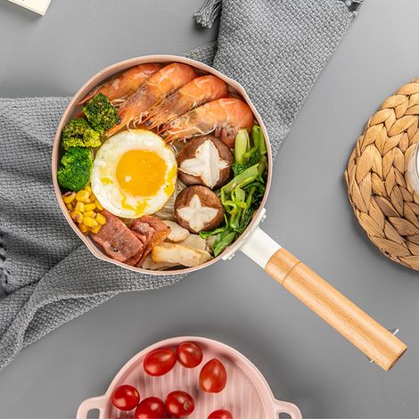 Casserole japonaise antiadhésive pour soupes de nouilles au lait, aliments pour bébés, blanche, 18 cm (1/5)