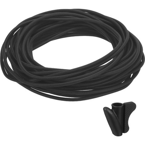 Gaine Fendue pour Câbles 1/4"(6.5mm) Diamètre Intérieur 100FT(30m) avec Outil D'Installation, Résistante À La Chaleur Et Au Froid -40F À 257F Conduit Flexible en Plastique, Noir (1/5)