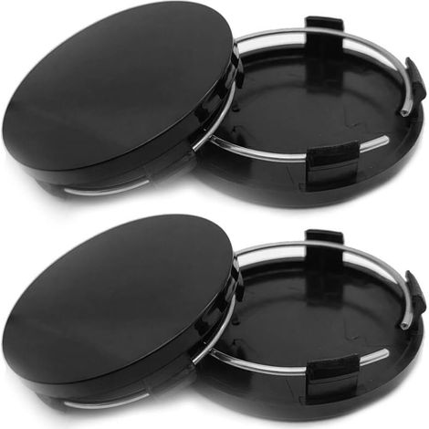 Set of 4 Universal 60 mm ABS Hub Caps for Rims, Wheel Hubs, Universal Car Accessories, Black (1/5)