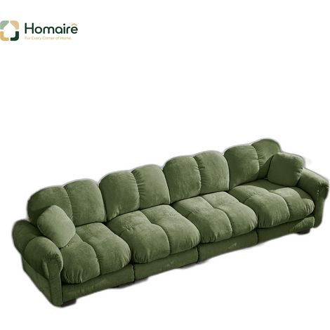 Sofa mit Modulen und Armlehnen aus Chenille grün en Polyester 330 x 86 x 90 cm HOMAIRE (1/5)