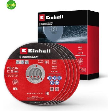 SET 5 DISCHI TAGLIO DA 115X1,0 MM ACCIAIO INOX METALLO EINHELL (1/4)
