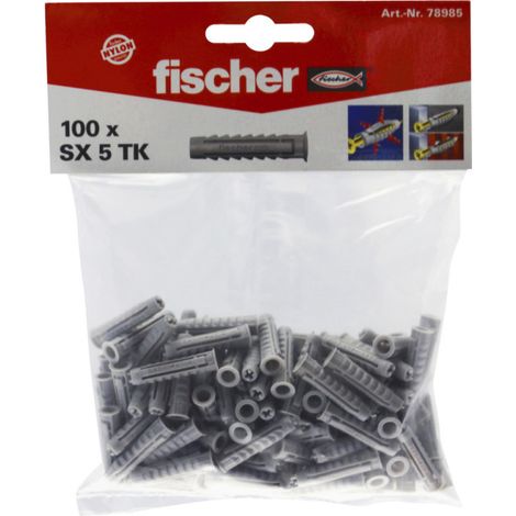 Cheville nylon pour matériaux pleins  SX 5 TK - 100/sachet (1/4)