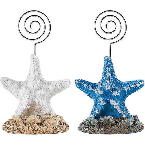 Lot de 2 pinces à notes décoratives en forme d'étoile de mer, style méditerranéen.-6X6CM (1/3)