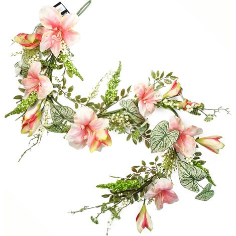 180cm Artificial Hanging Trailing Pink Lily Plant Garland (1/5)