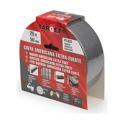 CINTA AMERICANA TARGET PLATA 25 METROS 25 MX50 MM - IPT