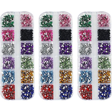 500 Autocollants strass, acrylique brillant, auto-adhésif, pour ongles, téléphone, scrapbooking, fête (1/5)