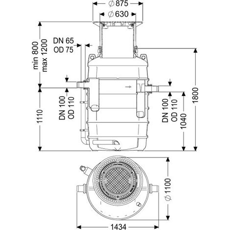 KESSEL 93004.120D-DL Séparateur de graisses EasyClean encastré
