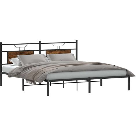vidaXL Giroletto senza Materasso Rovere Fumo 183x213 cm in Truciolato (1/5)