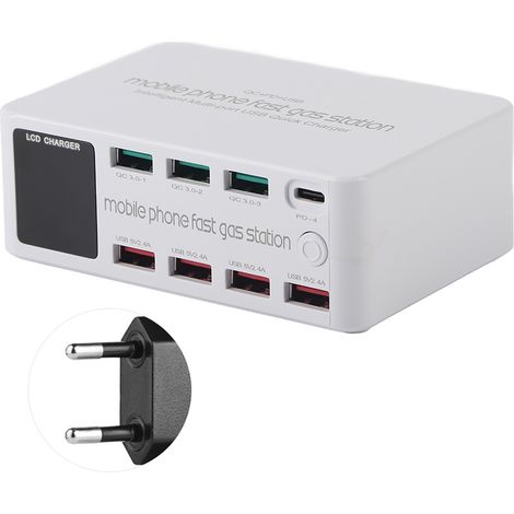 8 en 1 Station de recharge USB multifonction Smart Socket Bracket 100W Max 100-240V EU, charge rapide et fiable (1/5)