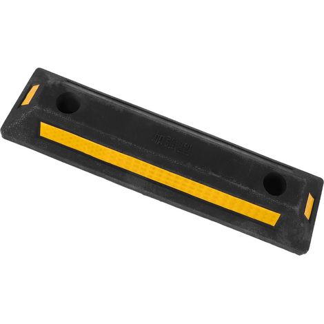 Butée de Roue Caoutchouc Robuste avec Bandes Réfléchissantes Jaunes pour Garage Limiteur de Stationnement et Sécurisé pour Voiture (1/5)