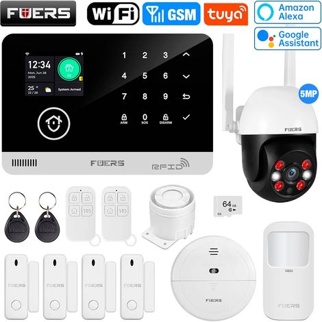 (Pack 15) Système d'alarme intelligent Wi-Fi GSM pour la sécurité de votre domicile  système d'alarme antivol sans fil 433 MHz (1/5)