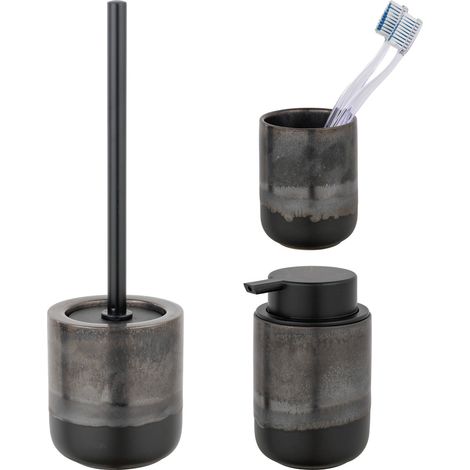 Schöner Wohnen Keramik WC-Garnitur Set Riolo Bad Bürste Stiel Toilette (1/4)