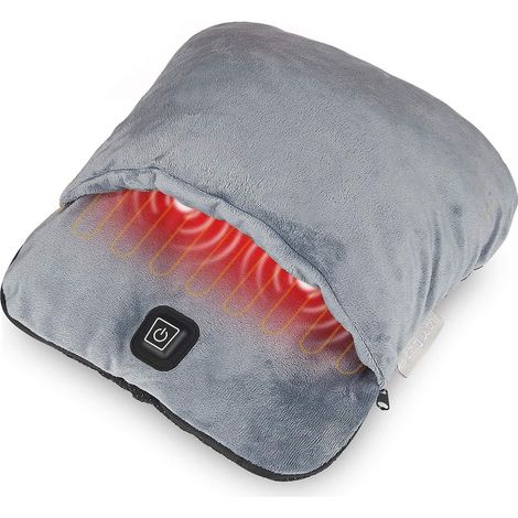 Chauffe pieds électrique chauffant et vibrant coussin rapide en flanelle ultra douce avec 3 réglages (1/4)