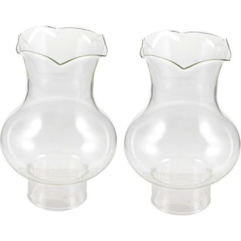 Lot de 2 abat-jour de rechange en verre pour cheminée de lampe à pétrole vintage, style kérosène, coupe-vent, pour la décoration intérieure, compatible avec de nombreuses lampes (1/5)