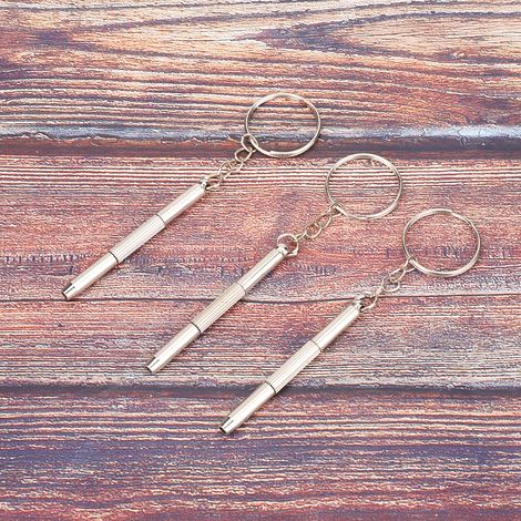 Lot de 3 mini tournevis double tête pour lunettes et montres avec porte-clés et outils pour lunettes de soleil et montres (1/5)