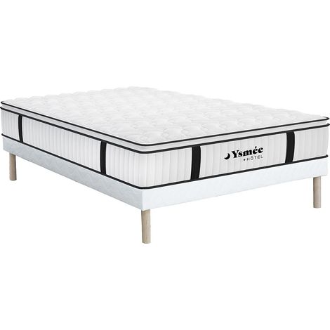 Set DELICE di DREAMEA HOTEL: rete e materasso antincendio molle insacchettate e topper integrato 140 x 190 cm (1/5)