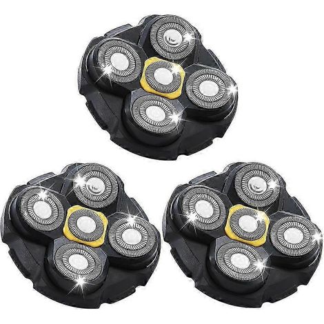 Têtes de rasoir de rechange pour hommes chauves, lot de 3, compatibles avec les rasoirs électriques à tête en titane (1/5)